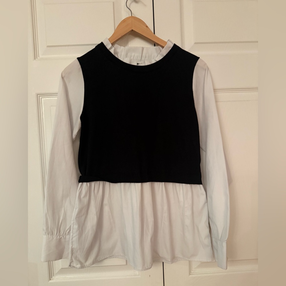 New Look Monochrome Long Sleeve Top